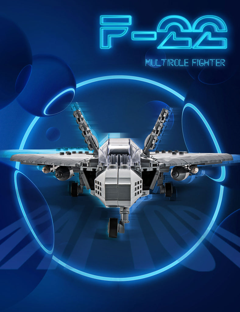 Semky Building Blocks SEMKY Military Series F-22 Raptor Fighter Jet Air Force Building Block