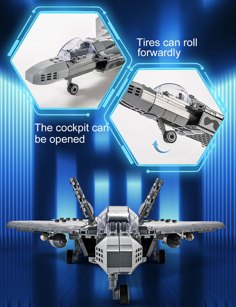 Semky Building Blocks SEMKY Military Series F-22 Raptor Fighter Jet Air Force Building Block