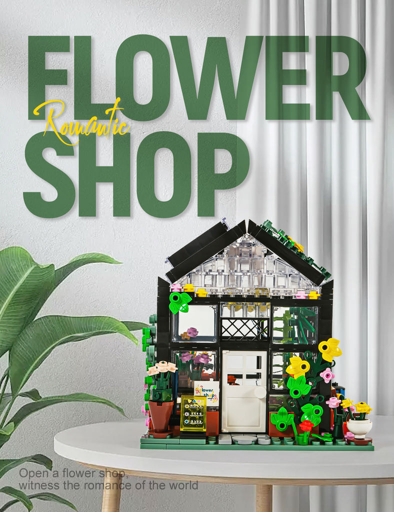 Semky Building Blocks SEMKY City Series Flower House Building Blocks Set with LED Lights, (5