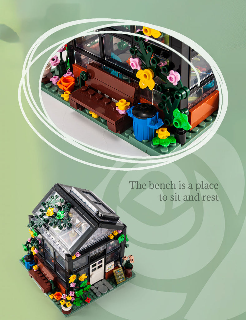 Semky Building Blocks SEMKY City Series Flower House Building Blocks Set with LED Lights, (5
