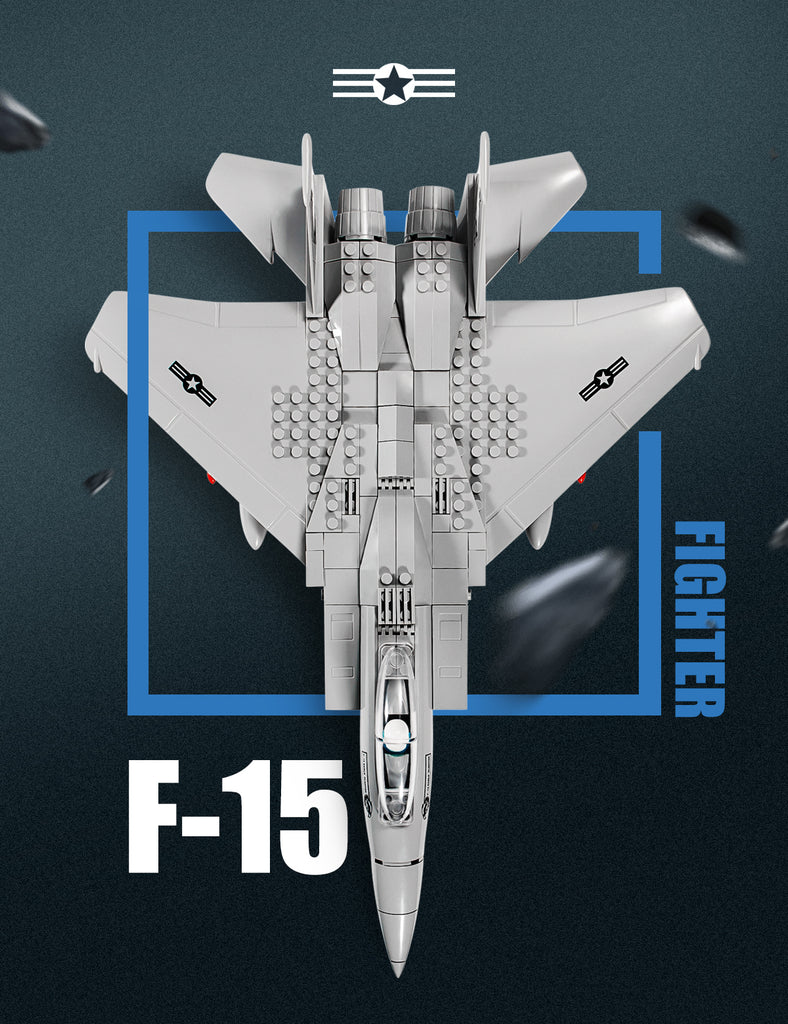 Semky Building Blocks SEMKY Military Series F-15 Eagle Fighter Jet Air Force Building Block