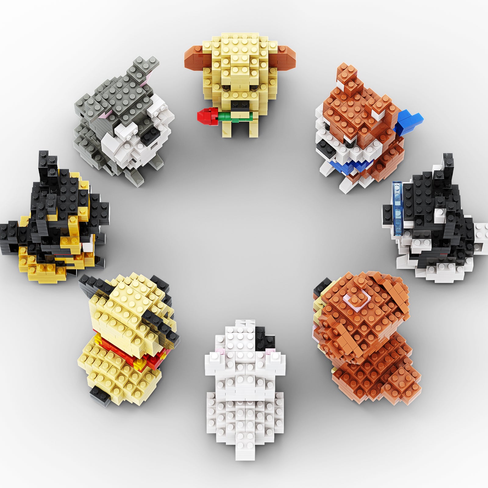 Semky Building Blocks SEMKY Micro Mini Blocks Dog Series 8 in 1 Animal Model Set,(1616Pieces