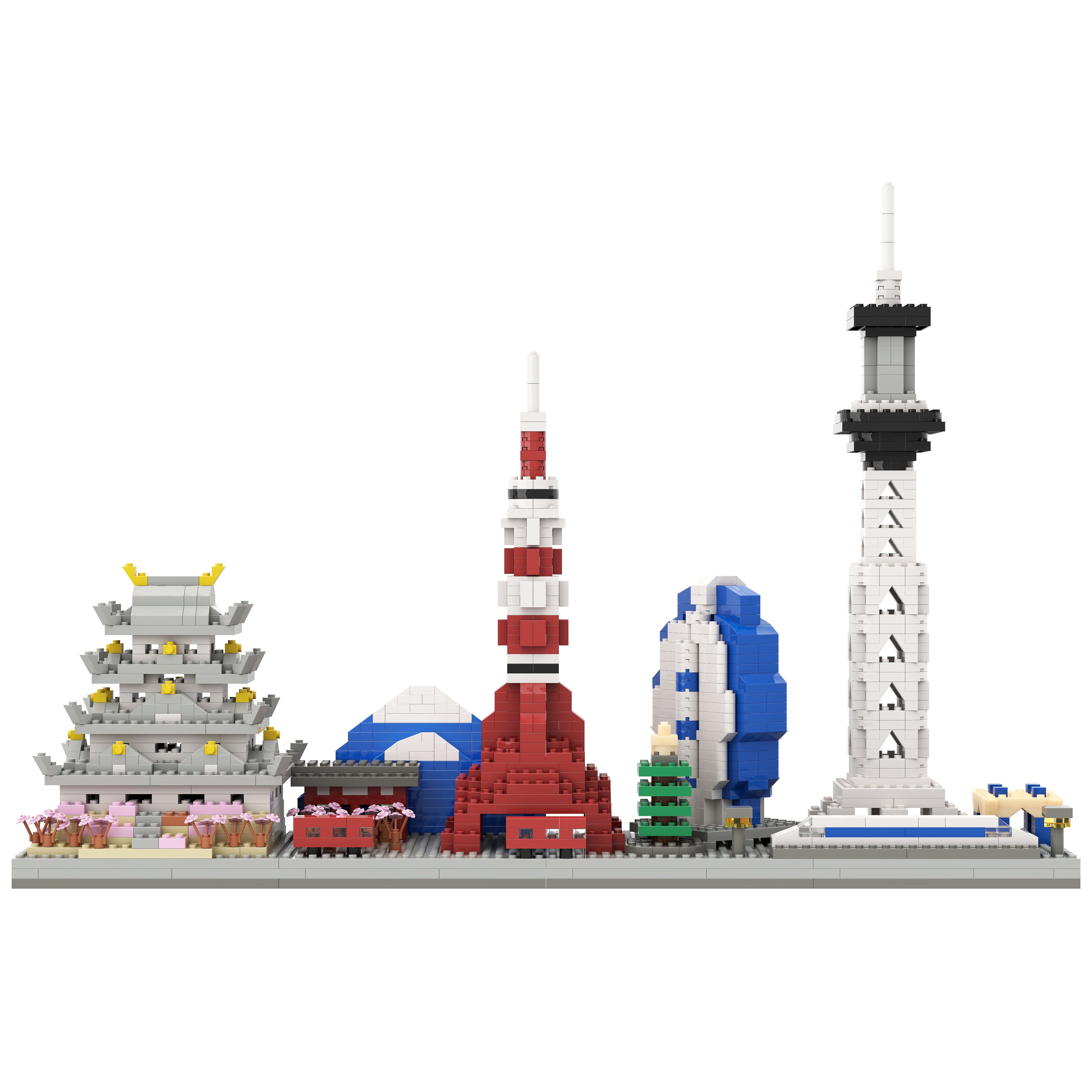 Semky Building Blocks SEMKY Micro Mini Blocks Japan Skyline Famous landmark Model Set,(1888P
