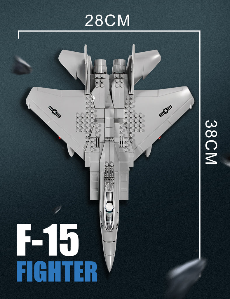 Semky Building Blocks SEMKY Military Series F-15 Eagle Fighter Jet Air Force Building Block